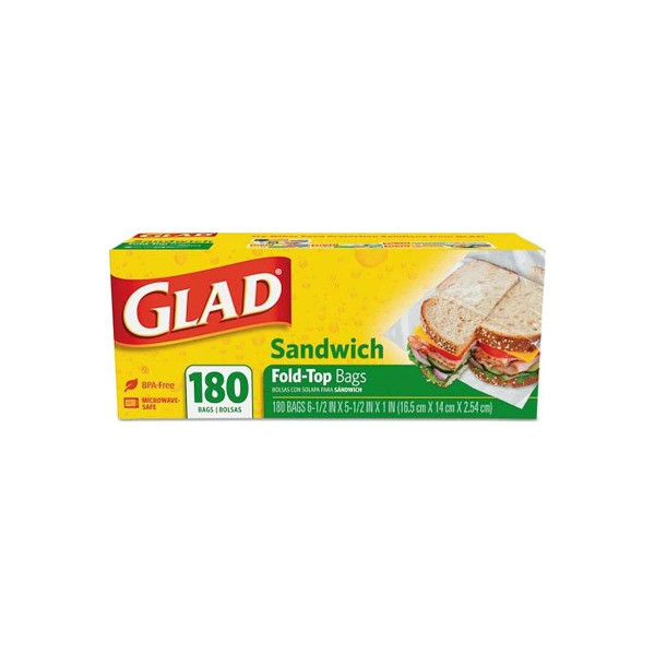 Clorox - Glad - 60771 - Sandwich Bag 1 X 5 - 1/2 6 - Inch Plastic Clear Fold Top Closure