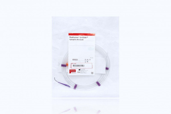 Cook Medical - Roadrunner - G56176 - Hydrophilic Guidewire Uniglide .035 Inch Diameter 180 Cm Length 3 Angled Tip