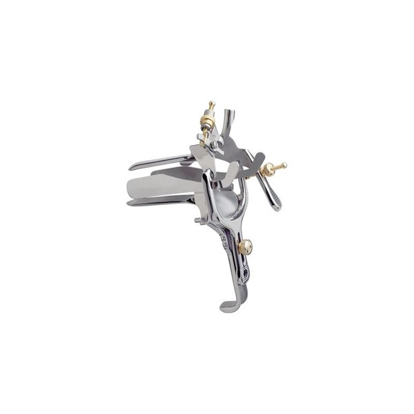 Cooper Surgical - Euro Med - 64-161 - Expandaview Vaginal Speculum Pederson Nonsterile Grade German Stainless Steel Medium Integrated With Lateral Retractor And Self Retaining Screw Reusable Without Light Source Capability