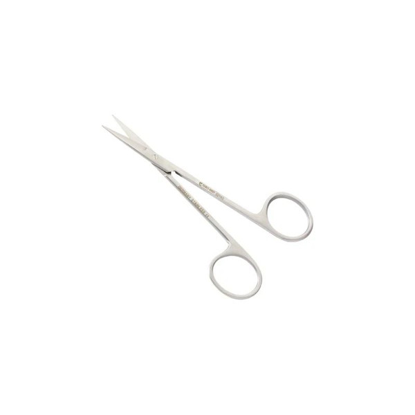 Cooper Surgical - Euro-Med - 62143 - Dissecting Scissors Iris 4 - 1/2 Inch Length Stainless Steel Finger Ring Handle Curved Sharp Tip /