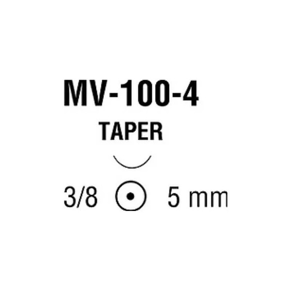 Covidien - Monosof~Dermalon - N-2530 - Nonabsorbable Suture With Needle Nylon Mv - 100 - 4 3/8 Circle Taper Point Size 10 - 0 Monofilament