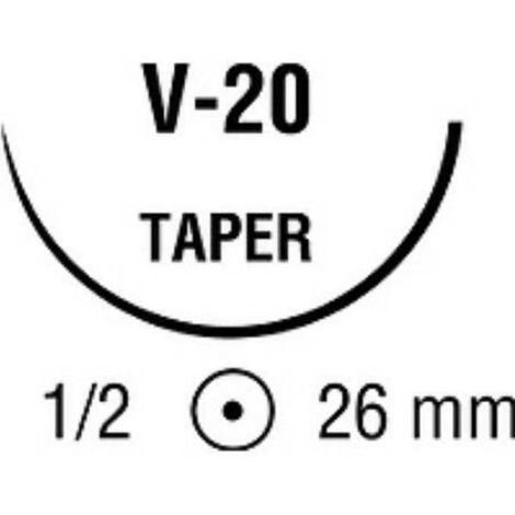 Covidien - Polysorb - Gl-64-Mg - Absorbable Suture With Needle Polyester V - 20 1/2 Circle Taper Point Size 4 - 0 Braided