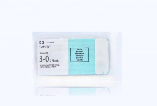Covidien - Sofsilk - S-194 - Nonabsorbable Suture Without Needle Silk Braided Size 3 - 0