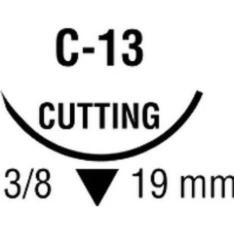 Covidien - Sofsilk - Ss-682 - Nonabsorbable Suture With Needle Silk C - 13 3/8 Circle Reverse Cutting Size 5 - 0 Braided