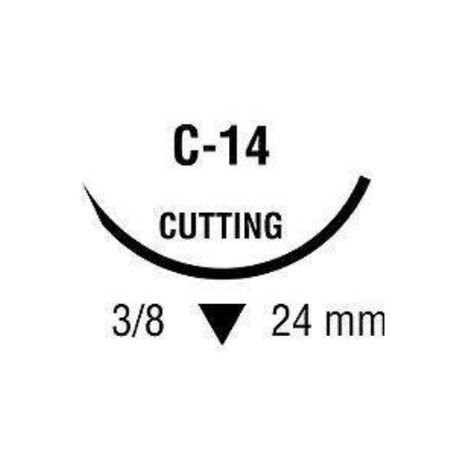 Covidien - Sofsilk - Ss-695 - Nonabsorbable Suture With Needle Silk C - 14 3/8 Circle Reverse Cutting Size 2 - 0 Braided
