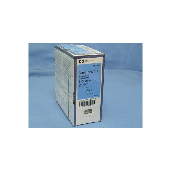 Covidien - Surgipro Ii - Vp580X-2 - Nonabsorbable Suture With Needle Polypropylene Cv - 15 3/8 Circle Taper Point Size 5 - 0 Monofilament