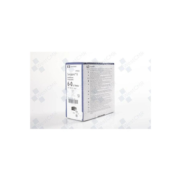 Covidien - Surgipro Ii - Vp703X-2 - Nonabsorbable Suture With Needle Polypropylene Cv - 1 3/8 Circle Taper Point Size 6 - 0 Monofilament