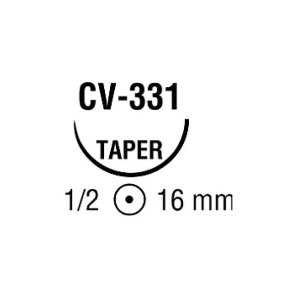 Covidien - Ti-Cron - 88863087-51 - Nonabsorbable Suture With Needle Polyester Cv - 331 1/2 Circle Taper Point Size 2 - 0 Braided