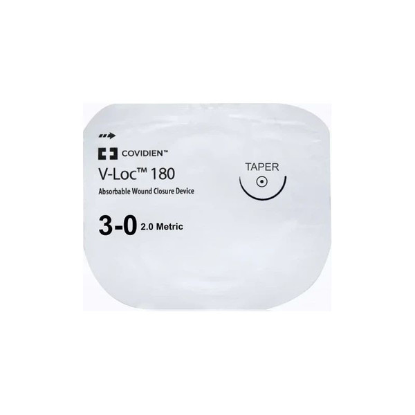Covidien - V-Loc 180 Wound Closure Device - Vlocl0844 - Absorbable Suture With Needle Polyglyconate Cv - 23 1/2 Circle Taper Point Size 3 - 0 Barbed Monofilament