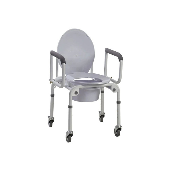 Drive Devilbiss Healthcare - 11101W-2 - Medical - Commode Chair Padded Drop Arms Steel Frame 14 Inch Seat Width 300 Lbs Weight Capacity