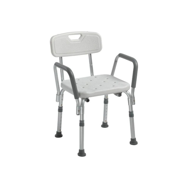 Drive Devilbiss Healthcare - 12445Kd-1 - Medical - Bath Bench Padded Removable Arms Aluminum Frame With Backrest 16 Inch Seat Width 300 Lbs Weight Capacity