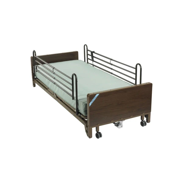 Drive Devilbiss Healthcare - 15235Bv-Pkg-2 - Medical Delta Ultra Light Full Electric Low Hospital Bed With Rails And Foam Mattress