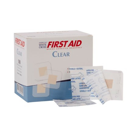 Dukal - American White Cross - 1308033 - Adhesive Spot Bandage 1 - 1/2 X Inch Plastic Square Sheer Sterile