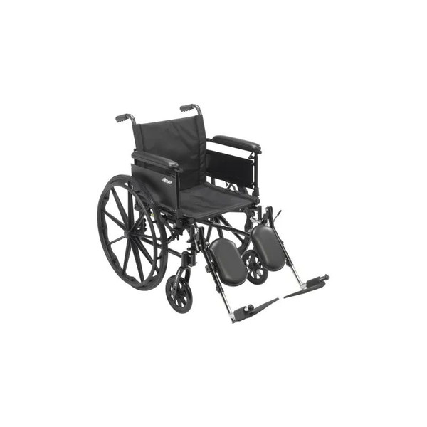 Drive Devilbiss Healthcare - Cruiser - Cx416Adfa-Elr - X4 Medical Lightweight Dual Axle Wheelchair With Adjustable Detachable Arms, Full Elevating Leg Rests, Seat