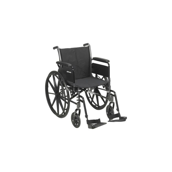 Drive Devilbiss Healthcare - Cruiser Iii - K318Dfa-Elr - Medical - Lightweight Wheelchair Dual Axle Full Length Arm Elevating Legrest Black Upholstery 18 Inch Seat Width Adult 300 Lbs Weight Capacity