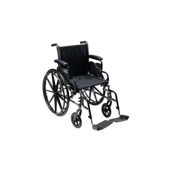 Drive Devilbiss Healthcare - Cruiser Iii - K318Dfa-Sf - Medical - Lightweight Wheelchair Dual Axle Full Length Arm Swing - Away Footrest Black Upholstery 18 Inch Seat Width Adult 300 Lbs Weight Capacity