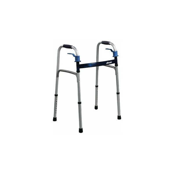 Drive Devilbiss Healthcare - Deluxe - 10225-4 - Medical - Dual Release Folding Walker Adjustable Height Aluminum Frame 350 Lbs Weight Capacity 25 - 1/2 To 32 - Inch