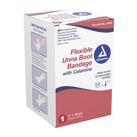 Dynarex - 3455 - Unna Boot 3 Inch X 10 Yard Gauze Calamine / Zinc Oxide Nonsterile