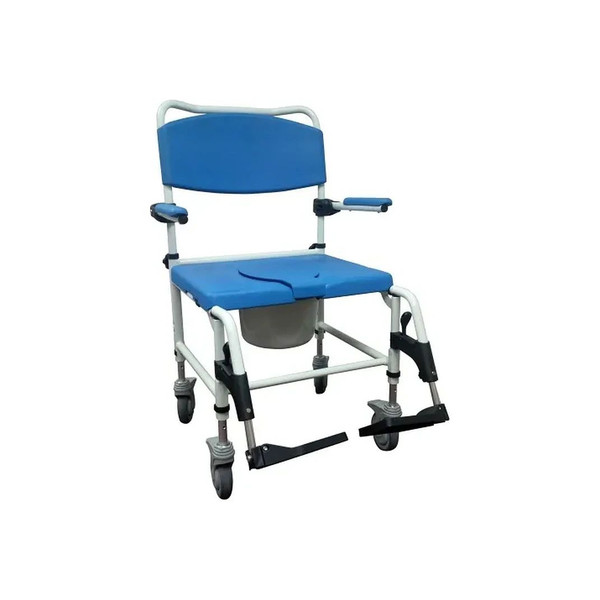 Drive Devilbiss Healthcare - Nrs185008 - Medical Aluminum Bariatric Rehab Shower Commode Chair With Two Rear - Locking Casters