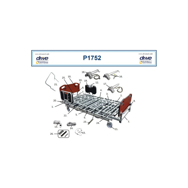 Drive Devilbiss Healthcare - Sp02-P1752-10006E - Medical Thigh Deck Section, P1752