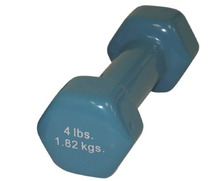 Fabrication Enterprises - Cando - 10-0553 - Solid Iron Dumbbell, Color - Coded Vinyl Coated 4 Lb 1 Ea (Fe100553)