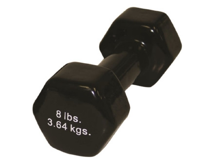 Fabrication Enterprises - Cando - 10-0557 - Solid Iron Dumbbell, Color - Coded Vinyl Coated 8 Lb 1 Ea (Fe100557)