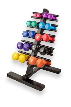 Fabrication Enterprises - Cando - 10-0579 - Dumbbell Set With Storage Rack 20 Piece Floor 1 Lbs / 2 3 4 5 6 7 8 9