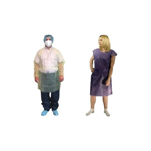 Dukal - 304 - Patient Exam Gown Medium Dark Blue Disposable