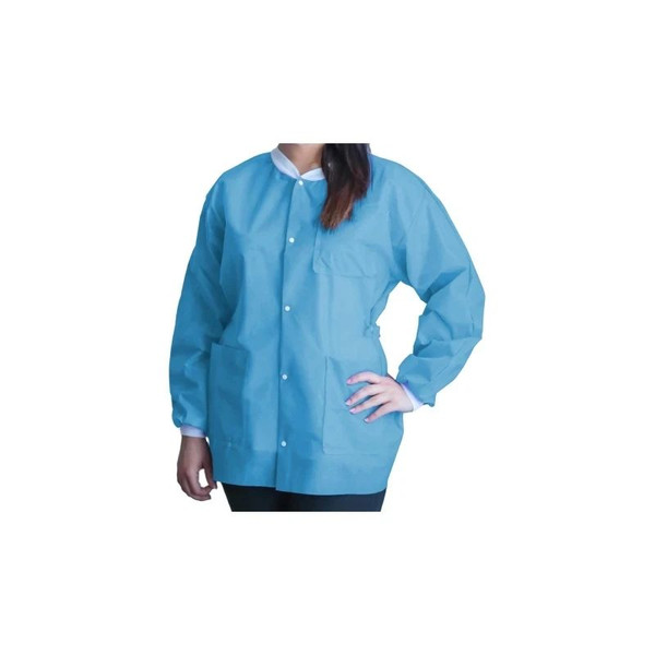 Dukal - Fitme - Ugj-6501-Xxl - Lab Jacket Sky Blue 2X - Large Hip Length 3 - Layer Sms Disposable