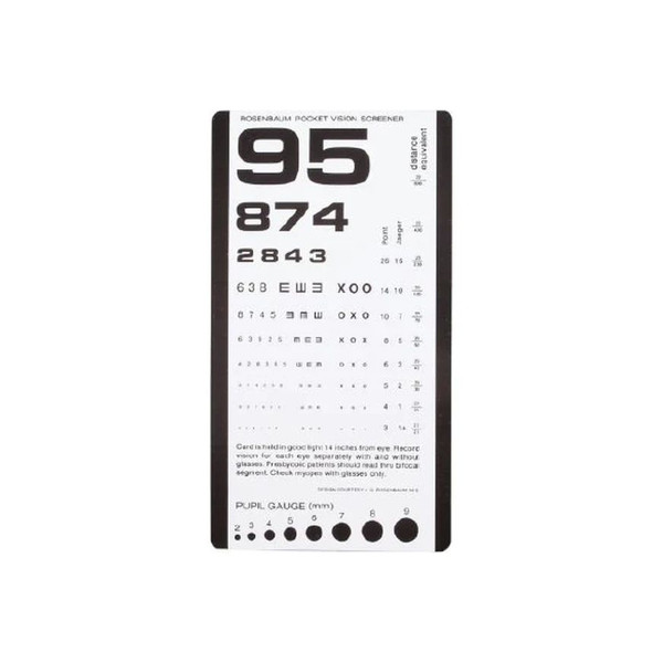 Dukal - Tech-Med - 3053 - Eye Chart 14 Inch Distance Acuity Test