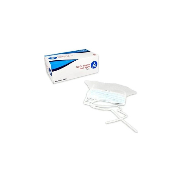 Dynarex - 2206 - Surgical Mask With Eye Shield Pleated Tie Closure One Size Fits Most White Nonsterile Astm Level 1 Adult