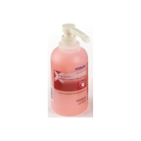 Ecolab - Medi-Stat - 6000033 - Antimicrobial Soap Liquid 18 Oz Pump Bottle Floral Scent