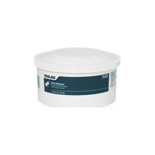 Ecolab - Solid Brilliance - 6125395 - Rinse Additive 2 - 1/2 Lbs Canister Unscented