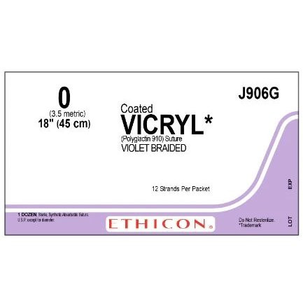 Ethicon - J906G - Suture, Sutupak Pre - Cut, Braided