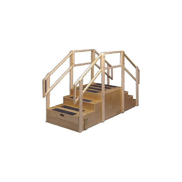 Fabrication Enterprises - 15-4203 - Training Stairs, Straight, 8 Steps With Platform