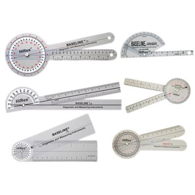 Fabrication Enterprises - Baseline - 12-1028Hr - Plastic Goniometer - Hires 6 - Piece Set