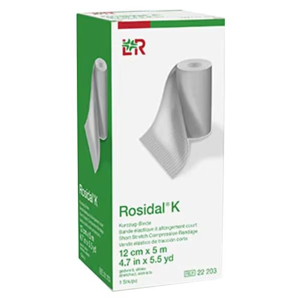 Fabrication Enterprises - Rosidal - 24-4014-1 - Compression Bandage K Short 4.7 Inch X 5 - 1/2 Yard Clip Detached Closure Tan Nonsterile High