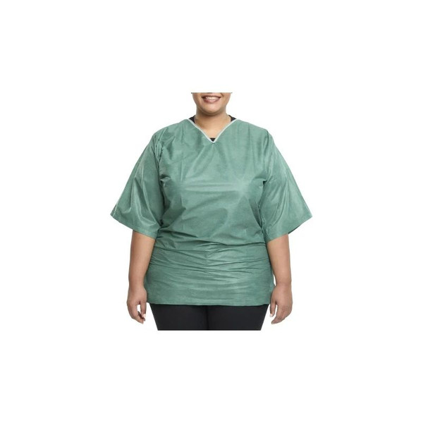 Graham Medical - 62217 - Products Scrub Shirt 2X - Large Green Without Pockets Short Sleeve Unisex