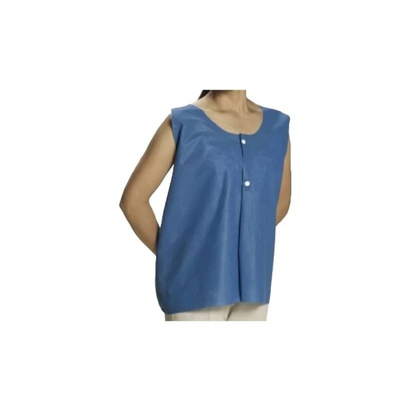 Graham Medical - 70218N - Products Exam Vest Blue / White One Size Fits Most Front Opening Snap Closure Unisex