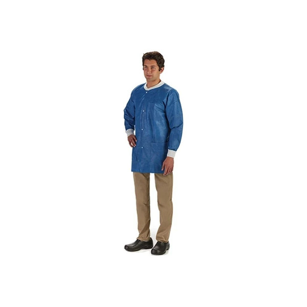 Graham Medical - Labmates - 85188 - Products - Lab Jacket Blue Small Hip Length Disposable
