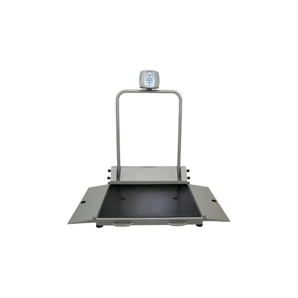 Health O Meter - 2610Kl - Digital Wheelchair Dual Ramp Scale With Folding Ramps, Capacity: 1000 Lbs/454 Kg, Resolution: 0.2 Lb/0.1Kg, Platform Dimension (4) Wheels, 120V Adapter