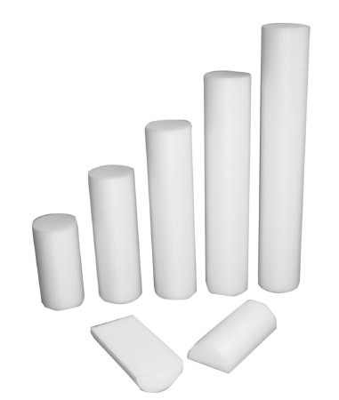 Fabrication Enterprises - Cando - 30-2102 - Round Therapy Foam Roller White Polyethylene 4 X 36 Inch
