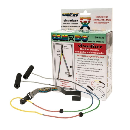 Fabrication Enterprises - Cando - 50-1036 - Overdoor Shoulder Pulley / Visualizer Color System Exerciser Yellow Red Green Blue Black Varied Resistance