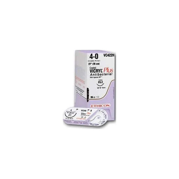 Johnson & - Coated Vicryl - Vcp269H - Systems - Plus Absorbable Suture With Needle Polyglactin 910 Ct - 2 1/2 Circle Taper Point Size 0 Braided