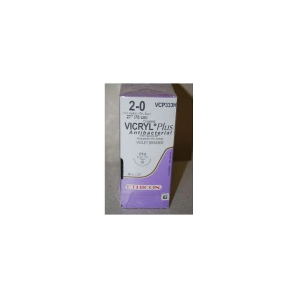 Johnson & - Coated Vicryl Plus - Vcp333H - Systems - Absorbable Antibacterial Suture With Needle Polyglactin 910 Ct - 2 1/2 Circle Taper Point Size 0 Braided