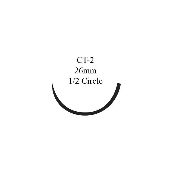 Johnson & - Ethibond - X412H - Systems - Nonabsorbable Suture With Needle Polyester Ct - 2 1/2 Circle Taper Point Size 0 Braided