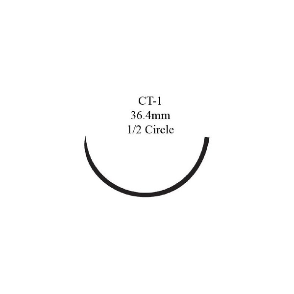 Johnson & - Ethibond - X425H - Systems - Nonabsorbable Suture With Needle Polyester Ct - 1 1/2 Circle Taper Point Size Braided