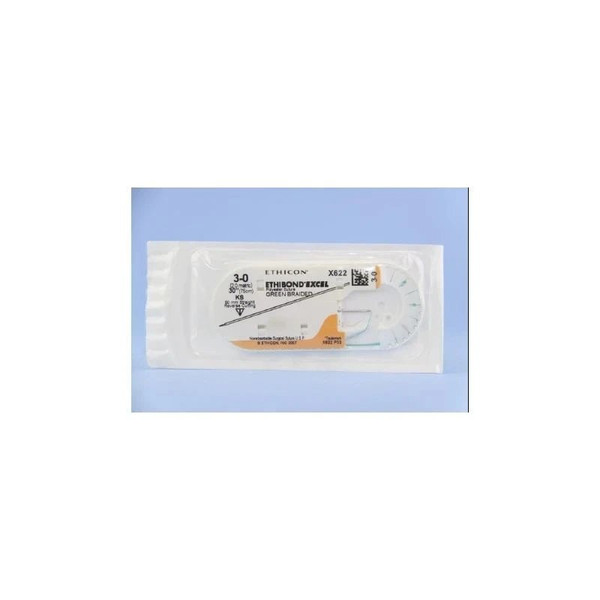 Johnson & - Ethibond - X622H - Systems - Nonabsorbable Suture With Needle Polyester Ks Straight Conventional Cutting Size 3 - 0 Braided