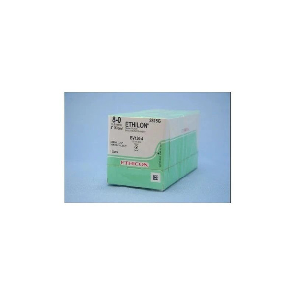 Johnson & - Ethicon - 2815G - Systems - Ethilon Nonabsorbable Suture With Needle Nylon Bv130 - 4 3/8 Circle Taper Point Size 8 - 0 Monofilament