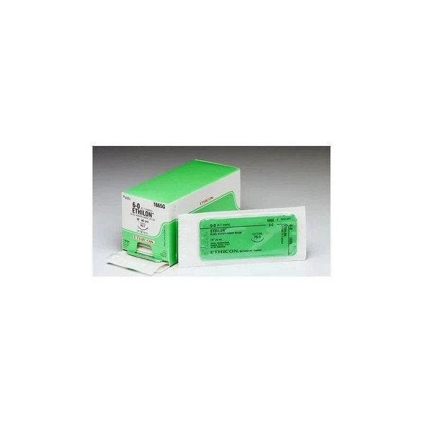 Johnson & - Ethicon - 2898G - Systems - Ethilon Nonabsorbable Suture With Needle Nylon V130 - 3 1/4 Circle Taper Cutting Size 9 - 0 Monofilament